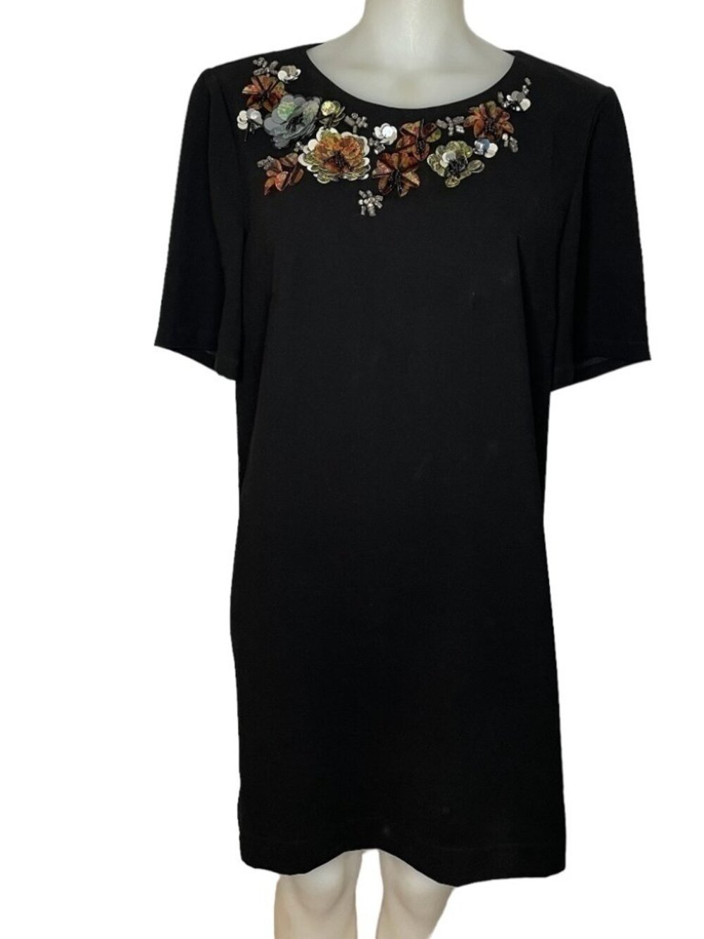 Black Shirt Dress With Flower Palettes